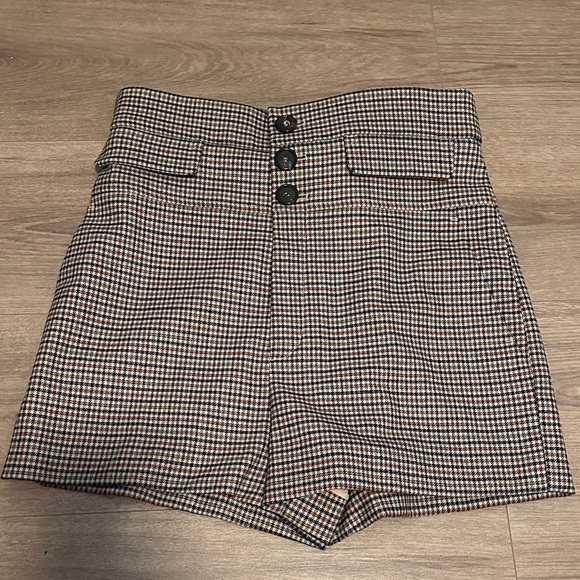 Chloe High Rise Houndstooth Wool Blend Tweed Shorts size 36 - Picture 6 of 6